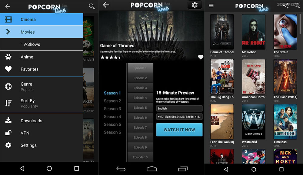 Download Popcorn Time Apk latest version free download for Android